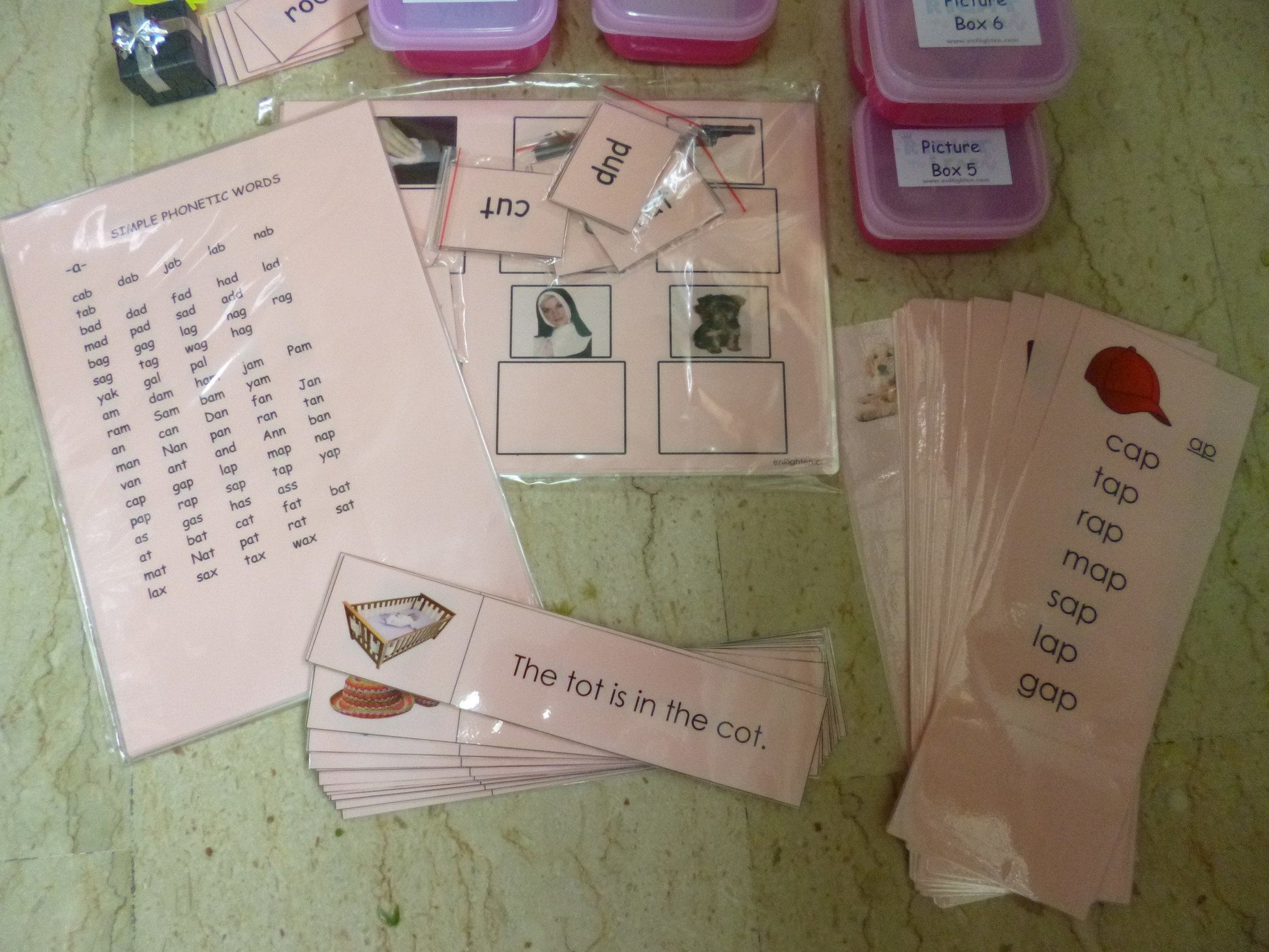 Montessori Pink Scheme - Phonics - Complete Reading Kit-1 - RightToLearn.com.sg
 - 5