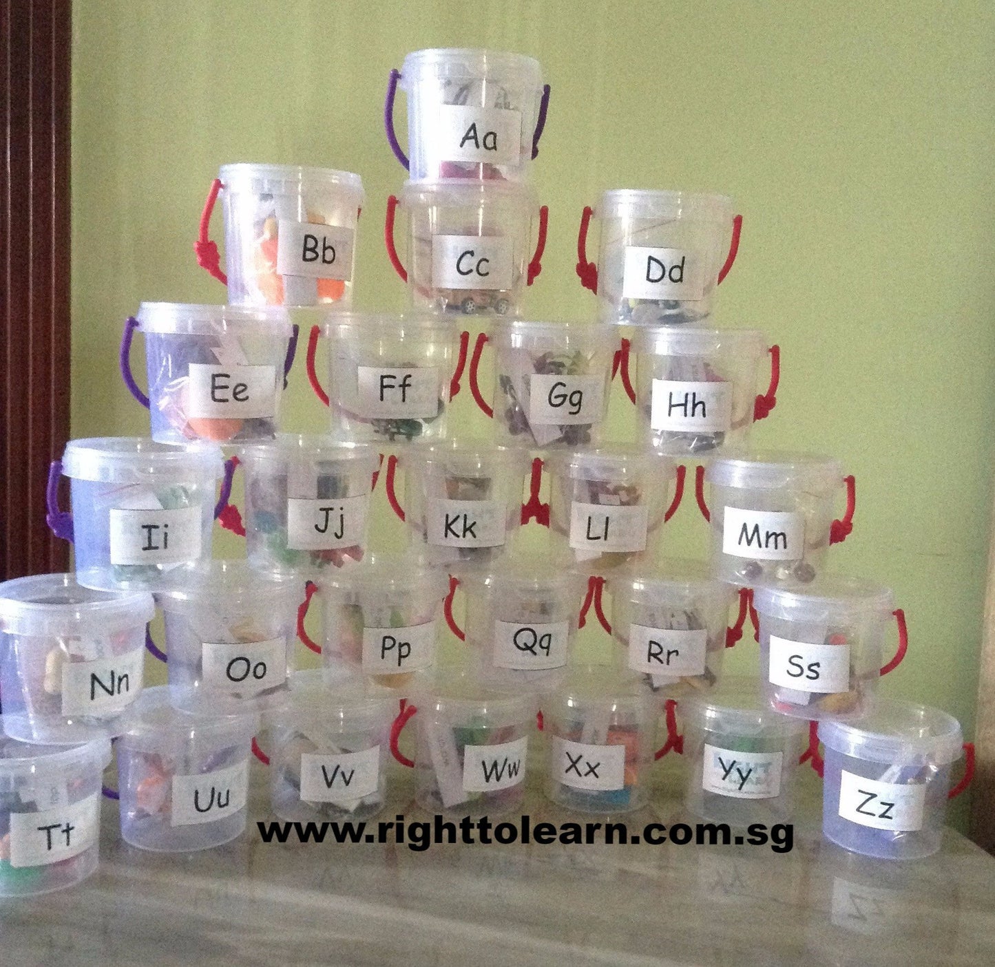 Phonics Alphabet / Letter Sound Tubs  A - Z objects with name tags - RightToLearn.com.sg
 - 1