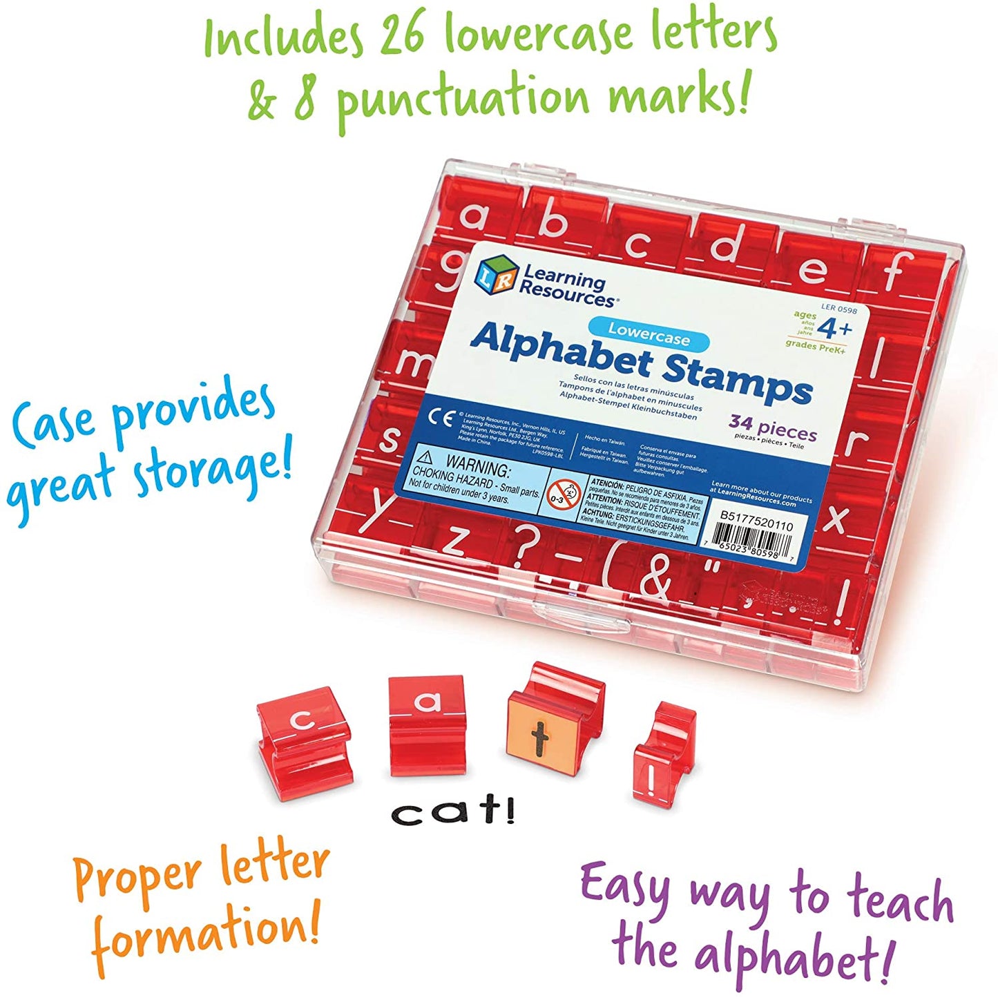 Learning Resources Lowercase Alphabet and Punctuation Stamps