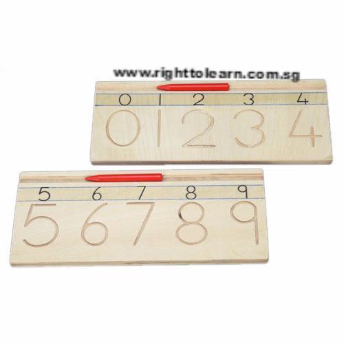 Wooden Number Tracing - 0 - 9  Tracing Boards - RightToLearn.com.sg
 - 1