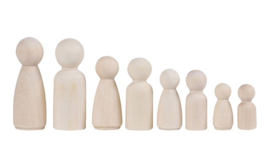 12 pcs wooden peg doll set - DIY