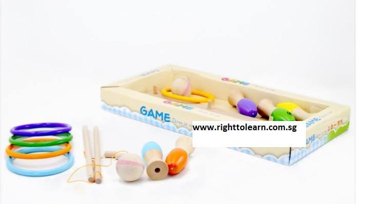 3 in 1 Wooden Game - Fishing / Throwing & Pin Ball - RightToLearn.com.sg
 - 1