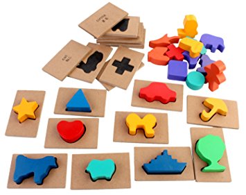Matching Blocks Wooden Blocks Matching Shapes Puzzles – RightToLearn.com.sg