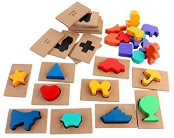 Wooden Blocks Matching Shapes Puzzles