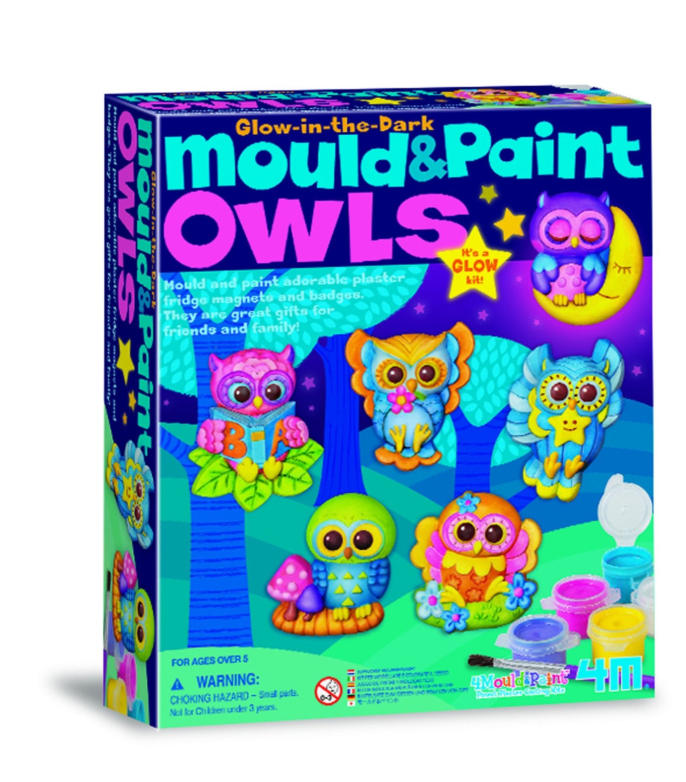 4M Glow In The Dark Mould and Paint Owls