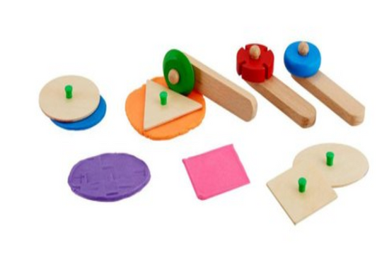 Wooden Shapes and Cutters for Craft Playdoh dough activity