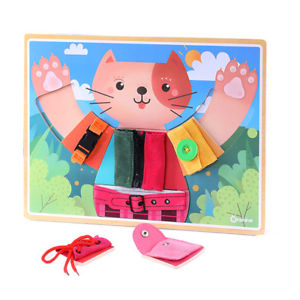 Clearance OnShine - Basic Practical Life Skills Dressing Board - Cat or Bear