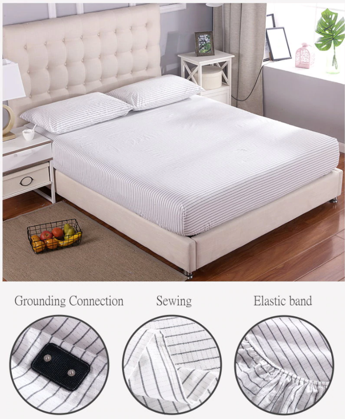 Original Earthing Grounding SG Premium Fitted BedSheet Single/Twin Size With Singapore Safety Plug