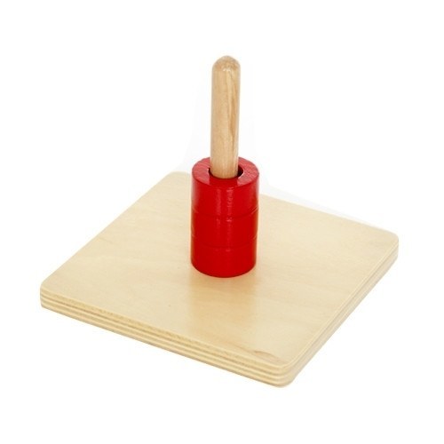 Montessori Infilare - Red Coloured Discs on Vertical Dowel ...