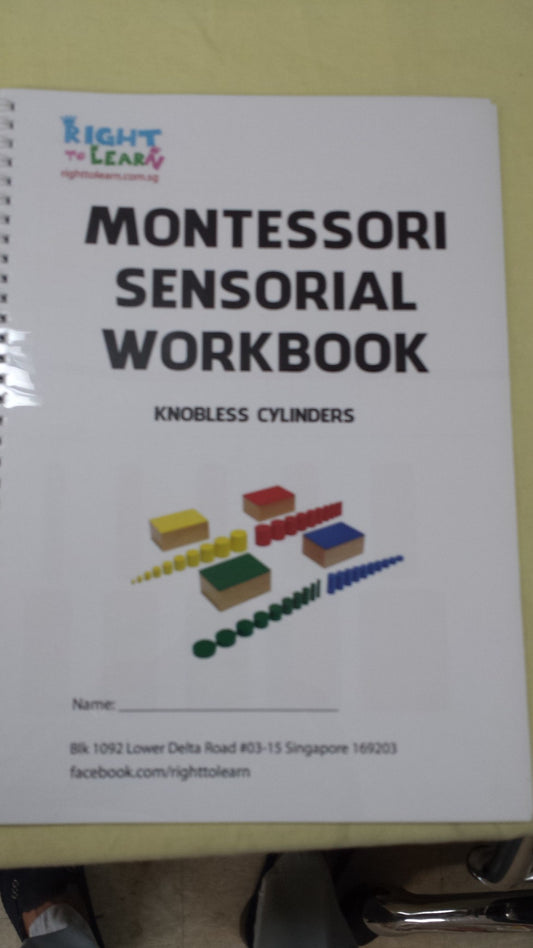 Montessori Sensorial - Knobess Cylinders Workbook / Activity Book - RightToLearn.com.sg
 - 1
