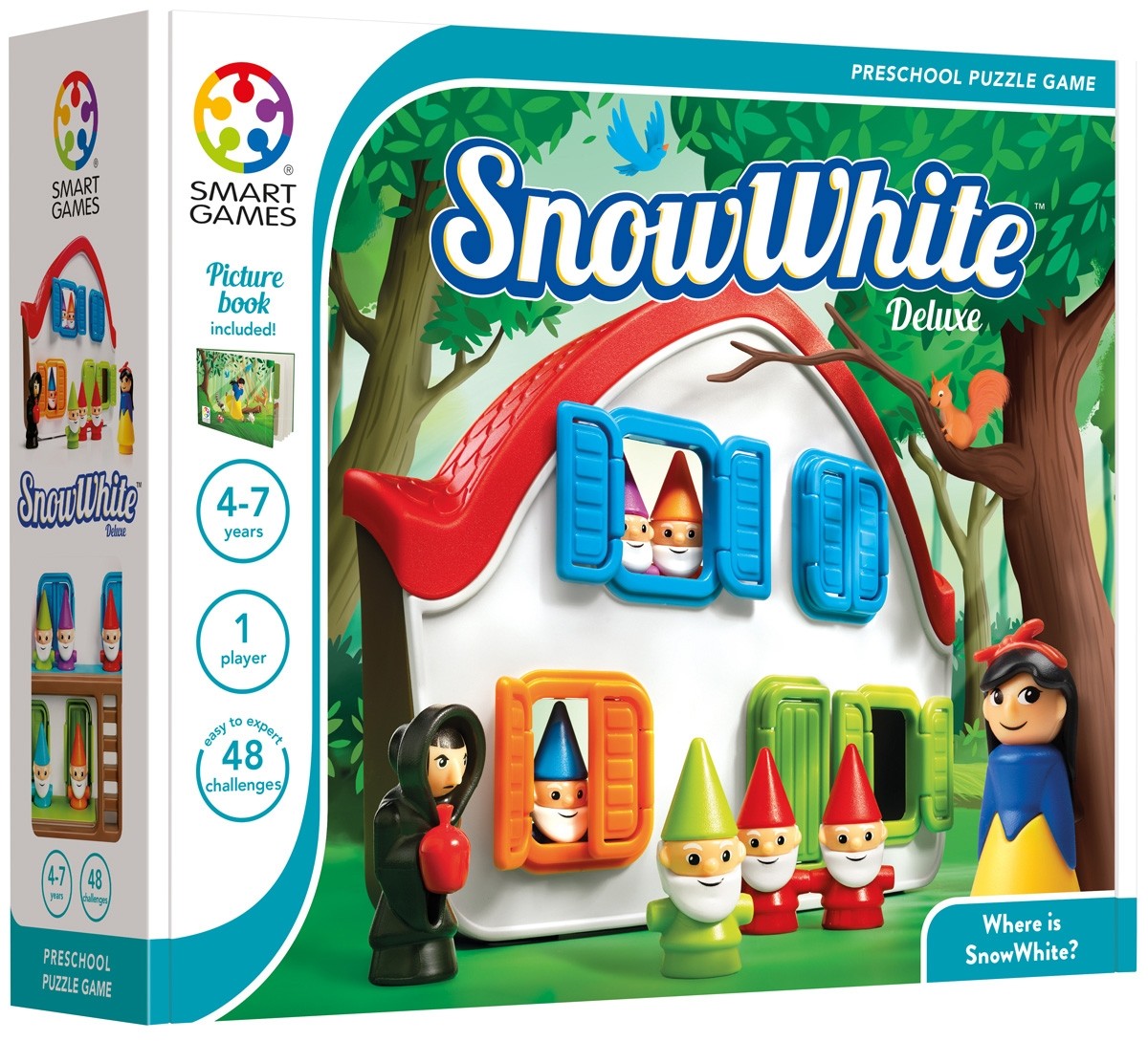 SmartGames - Snow White & seven 7 Dwarfs Deluxe -  IQ Puzzle Game