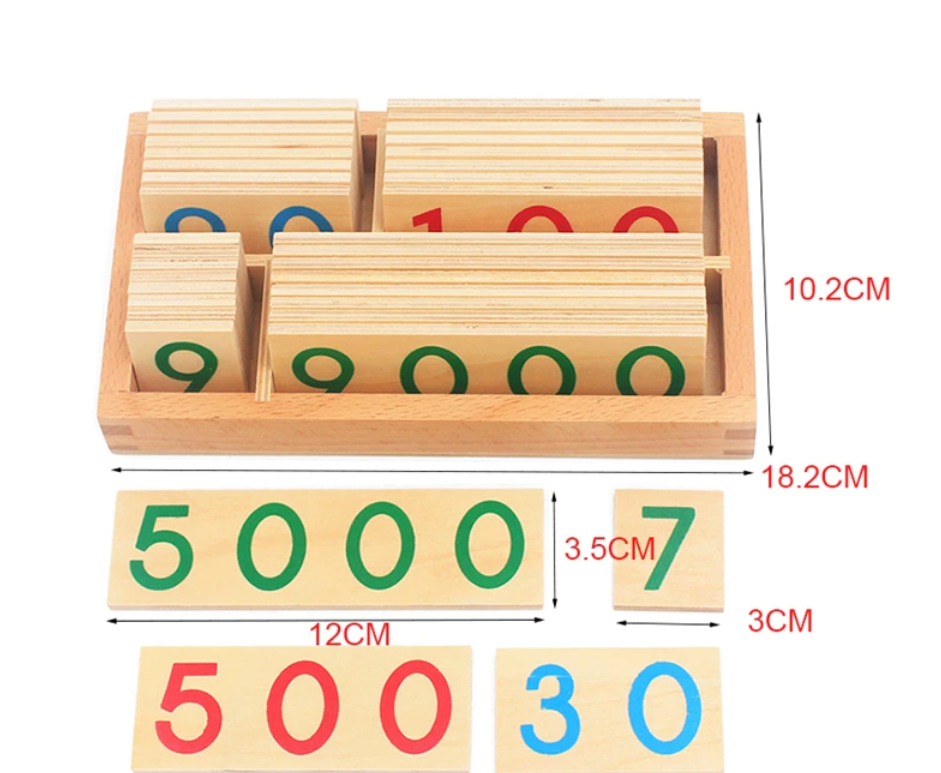 Montessori Wooden Small  / Large Number Cards