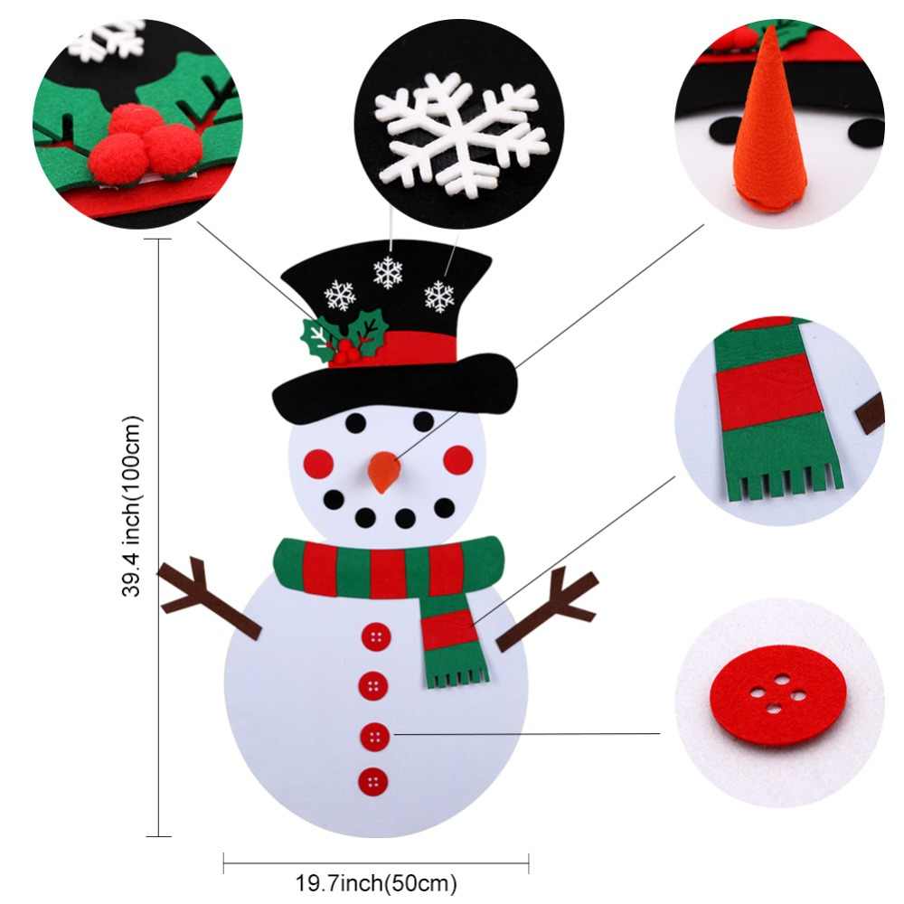 Felt Wall Christmas Snow Man Decoration - Pretend Play