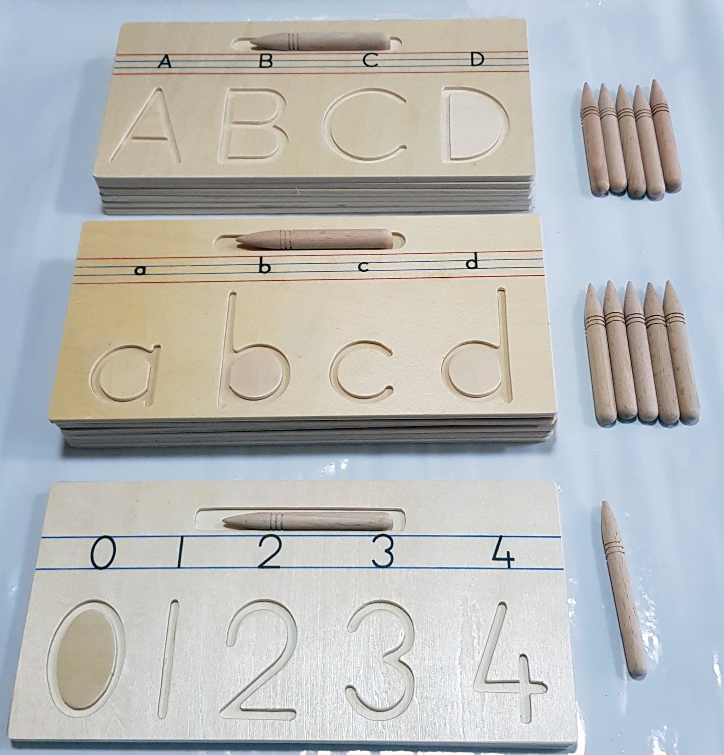 WOODEN ALPHABET TRACING BOARDS SET - PRE WRITING SKILLS