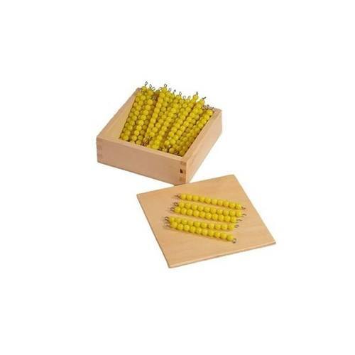 Tens Bead Bars with Box - Yellow Beads - RightToLearn.com.sg
