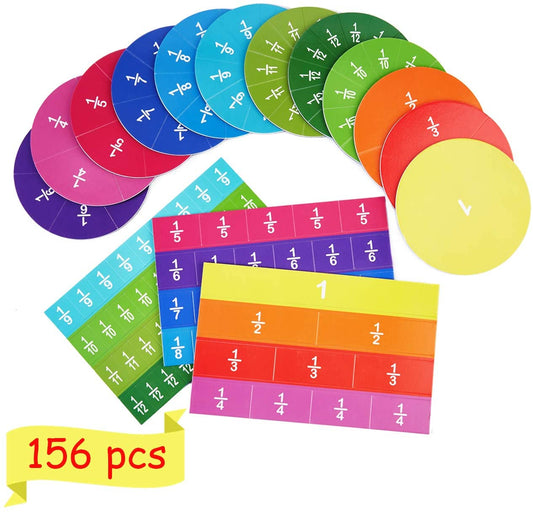 Magnetic Tiles & Circles Fractions Set  156pcs